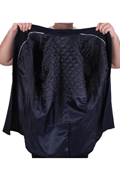 Starbattal Men's Plus Size Cashmere Coat 103008 Navy Blue