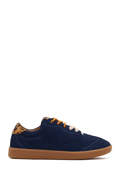 Derimod Studio Women's Navy Blue Lace-Up Suede Sneaker 25Afd435310