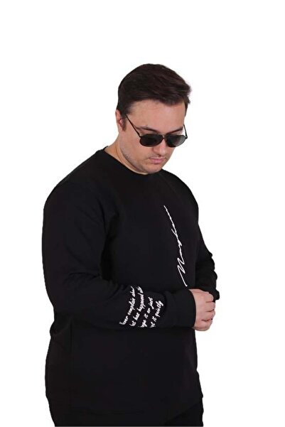 Starbattal Large Size Crew Neck Sweat Double Face 25707 Black