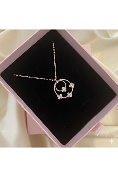 Lovera Jewellery 925 Ayar Gümüş Rose Yonca Şans Kadın Kolye | Minimal Zarif H...