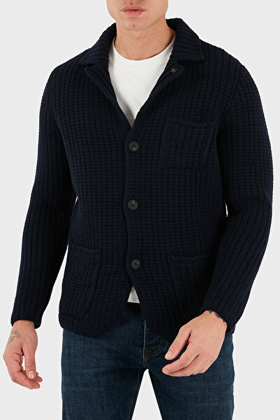 GRAN SASSO % 100 Yün Regular Fit Cepli Düğmeli Örme Ceket Erkek CEKET 10166 2...