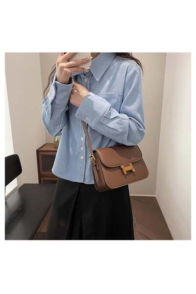 LIGANT Brown Women's Leather Handbag