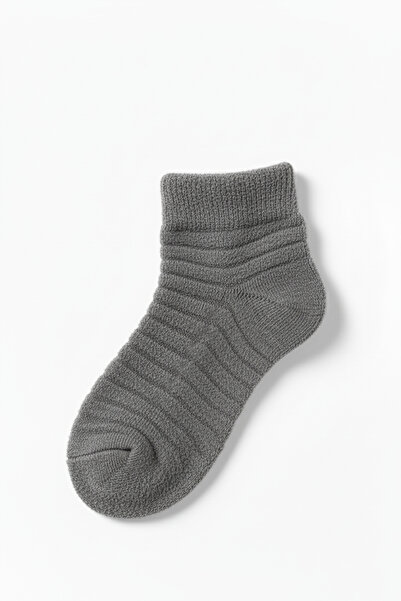 HRN Textile Winter 6-Piece Women's Striped Embossed Reverse Towel Short Socks Set