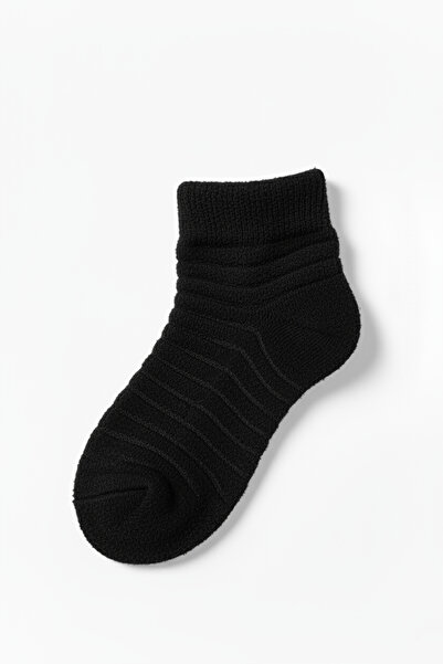 HRN Textile Winter 6-Piece Women's Striped Embossed Reverse Towel Short Socks Set