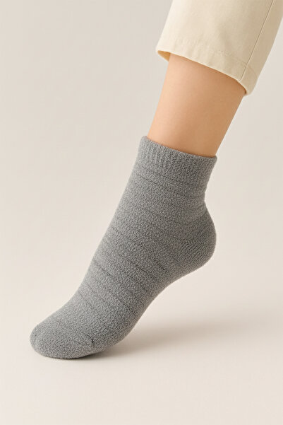 HRN Textile Winter 24-Piece Women's Striped Embossed Reverse Towel Short Socks Set