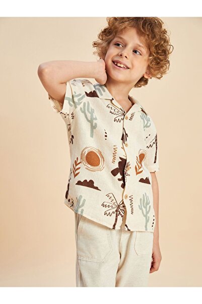 LC Waikiki LCW Kids με τύπωμα Κοντομάνικο πουκάμισο για αγόρια