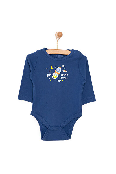 ebebek Hello Baby HelloBaby Erkek Bebek Body Uzay Desenli Uzun Kol Lacivert