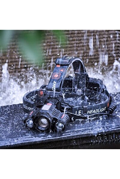 OEM Aeternam HL-095 Headlamp, 1×T6 + 2×XPE, Zoom, 90° Pivot, USB Rechargeable, IP55