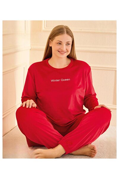 Mihra Γυναικείο Σετ Πιτζάμες Χειμερινό Βελούδινο Φαρδύ Σετ Πιτζάμες 132214K - 1 Τεμάχιο