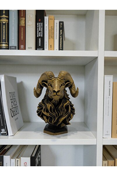 leynart design Koç Heykeli Büst 11cm / Ev Dekorasyonu Ev Ofis Kitaplık Dekoru
