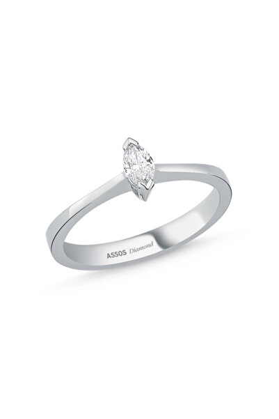 Assos Pırlanta 0.20 Karat Markiz Kesim Pırlanta Tektaş Yüzük