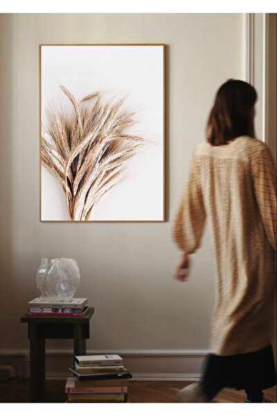 seninürünün Tahıl – Gerçek Cama Baskı Gold Alüminyum Metal Çerçeveli Tekli Mo...