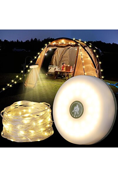 Generic فانوس تخييم محمول 4 في 1، 8 أوضاع، شحن سريع عبر USB، مقاوم للماء للمشي لمسافات طويلة