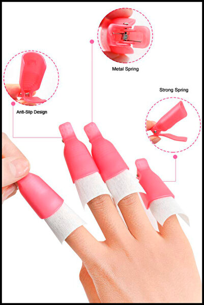 Sibelon 10 Adet Poly Jel Kalıcı Oje Jel Tırnak Çıkarıcı Tırnak Mandalı 10'lu