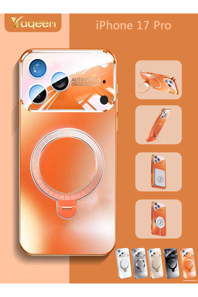 yaqeen جراب iPhone 17 Pro مع حامل شحن مغناطيسي دوار 360 درجة وغطاء حماية شامل