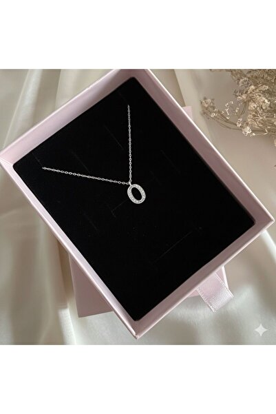 Lovera Jewellery 925 Ayar Gümüş Sertifikalı O Harfli Harf Kolye