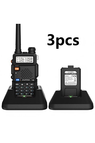 BAOFENG 3pcs UV-5R Professional Dual Band Walkie Talkie, Durable Handheld Transceiver, 8W High Power