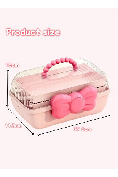 Generic Hair Accessory Storage Box, Hair Ties and Necklace Cosmetic Organizer, Transparent Layered Storage