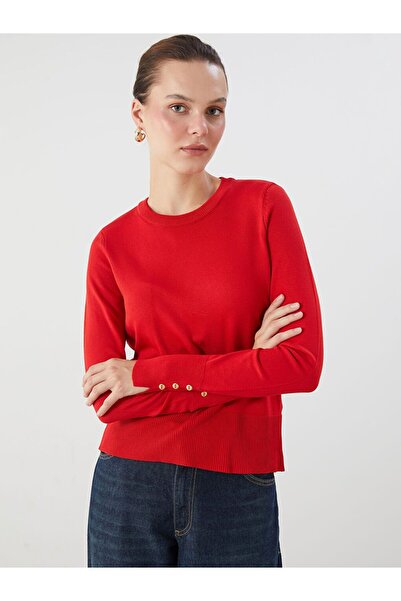 LC Waikiki Lcw Vision Red Crew Neck Women's Knitwear Sweater