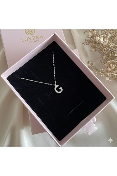 Lovera Jewellery 925 Ayar Gümüş Sertifikalı G Harfli Harf Kolye