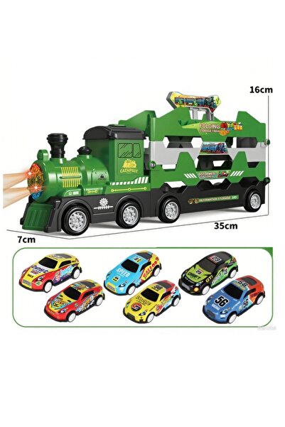 Generic Train Track Toy Playset,Foldable Race Track,Train Toys With Tracks Accessories(Green Train)