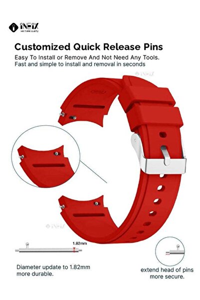 ineix Silicone Replacement Strap For Samsung Galaxy Watch 4 Classic 42 and 46 mm