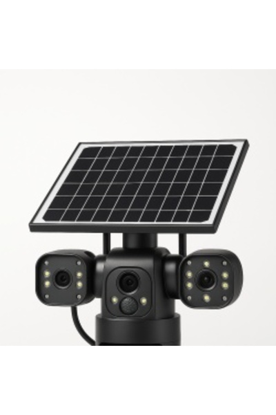 OEM 4G LTE Solar Panel IP Camera, 2MP+2MP, Triple Lens, Two-way Audio, Night Vision -