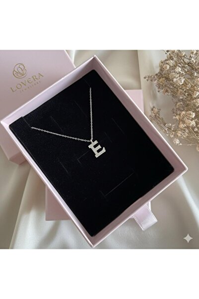 Lovera Jewellery 925 Ayar Gümüş E Harfli Harf Kadın Kolye | Zarif Hediyelik T...