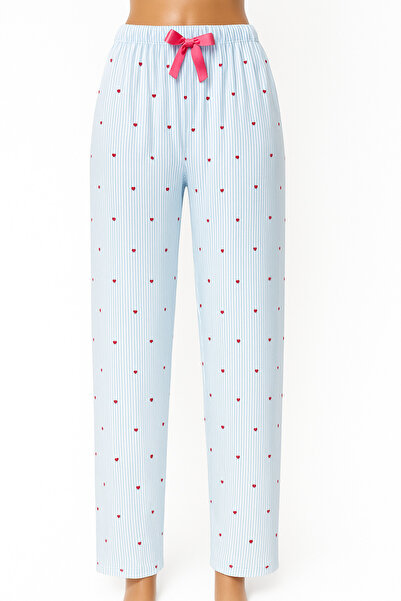 Made By me Plus Size Soft Blue Heart Pajama Bottoms