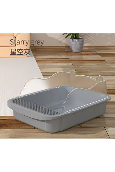 COOYA Semi-enclosed detachable cat litter box，splash-proof cat litter tray, , with cat litter sieve spoo