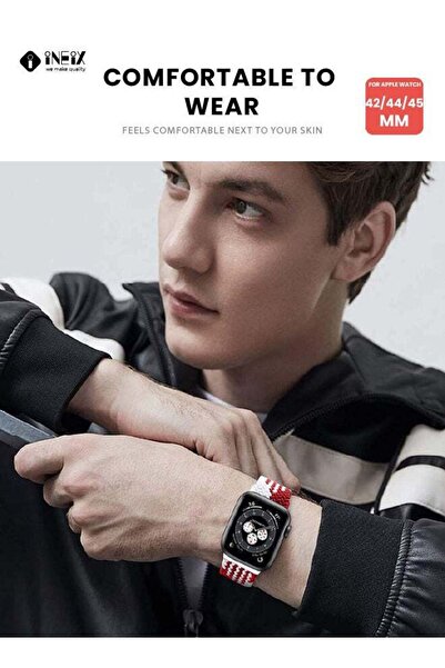 ineix Braided Nylon Adjustable Solo Loop Band For Apple watch 42,44,45 mm