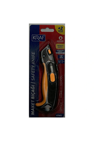 KRAF 676g Aluminum Work Safety Wide Utility Knife with 2 Functions + 2 Replac...