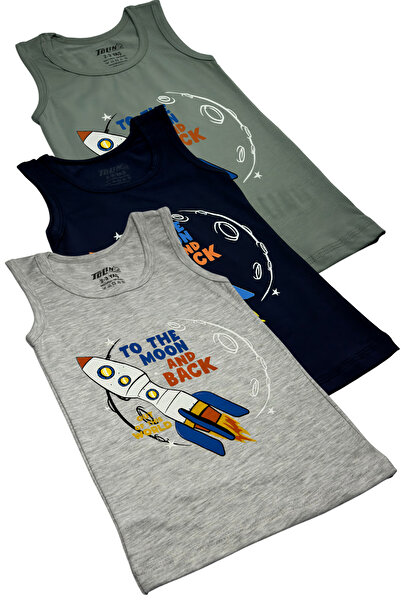 TOLIN Boy's 3-Pack Cotton Stretch Fabric Printed Undershirt 133