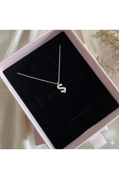 Lovera Jewellery 925 Ayar Gümüş Ş Harfli Harf Kolye