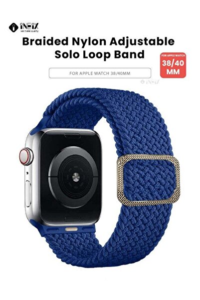 ineix Braided Nylon Adjustable Solo Loop Band For Apple Watch 38,40,41 mm