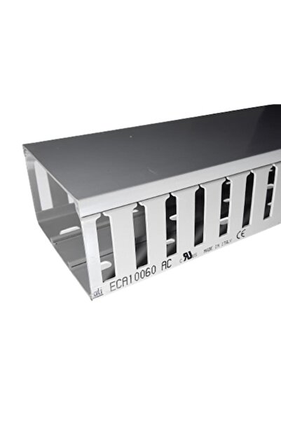 Elettrocanali Canal de cablu perforat cu fante 100x60mm gri, 2 m