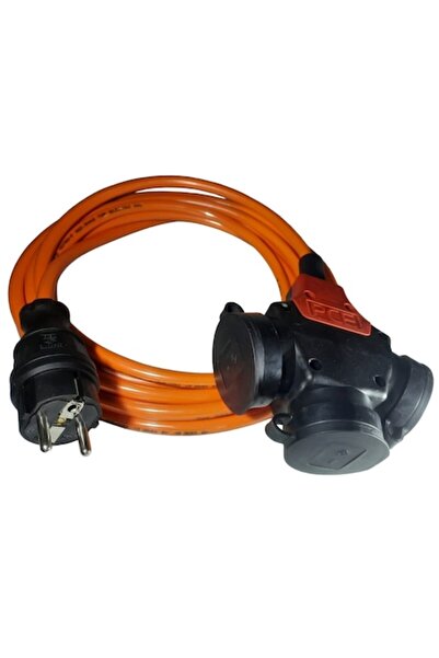 LEDO Prelungitor de 10 m cu 3 prize cauciucate, 16A, H07BQ-F 3G2.5, poliureta...