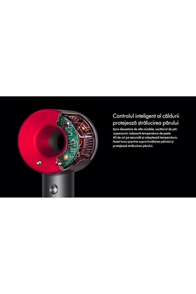 Welora Professional Hair Dryer - Negative Ions, Cold/Hot Air, 3 Speeds, 4 Temps, 5 Nozzles, Red