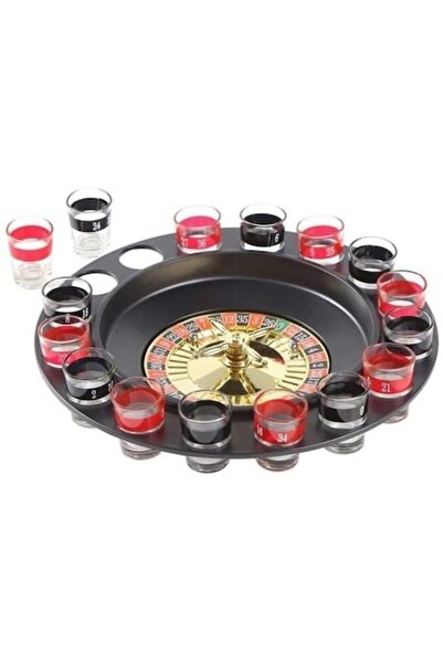 OEM Party Roulette Set, Fun, 16 Numbered Glasses, Rotating Wheel, 36 Numbers,...
