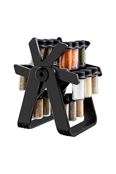 OEM Suport rotativ pentru condimente, 18 piese, negru, 30x20x10cm