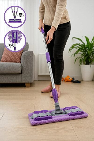 Nordhaus Yer Mopu Duvar Fayans Cam Temizlik Mikrofiber 4 Mandallı Mop(MOR)