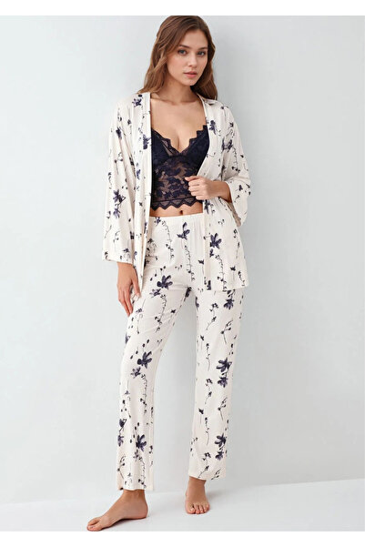 Loule Women's Clothing Three Piece Boxed Cotton & Modal Pajama Set L1.Ar.341.4.001