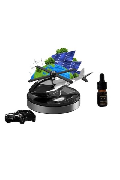 OEM Odorizant auto solar în formă de elicopter cu bază antiderapantă, ulei esențial și pipetă incluse