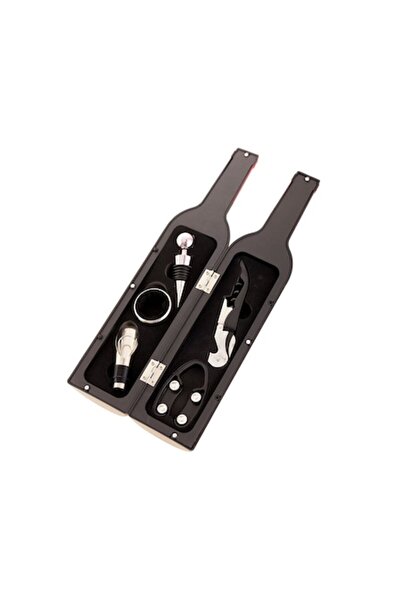 Createur Set of 5 wine accessories in bottle-shaped box -