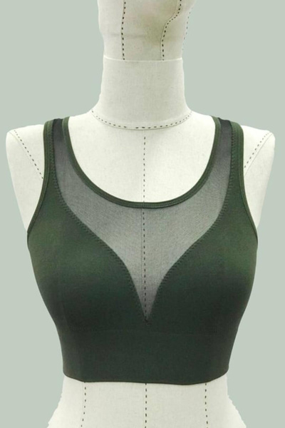 diletrend Green emay 4028 seamless tulle gathered bustier