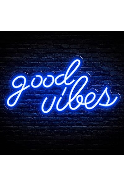 COOYA Blue Good Vibes Neon Sign - Neon Lights for Bedroom, LED Neon Signs for Wall Decor (16.1 x 8.3 inch)