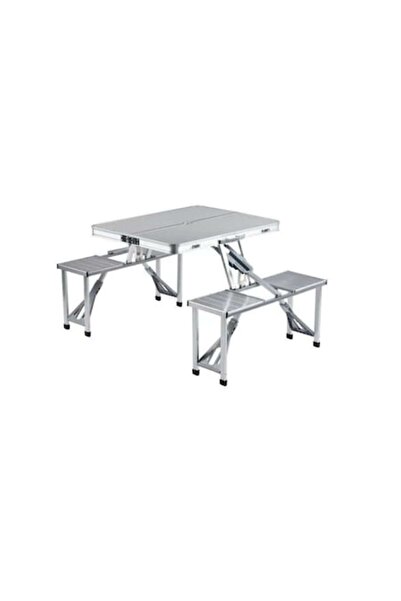 AisHa StoRe OnliNe Set masă de camping cu 4 scaune din aluminiu, tip valiză, ...