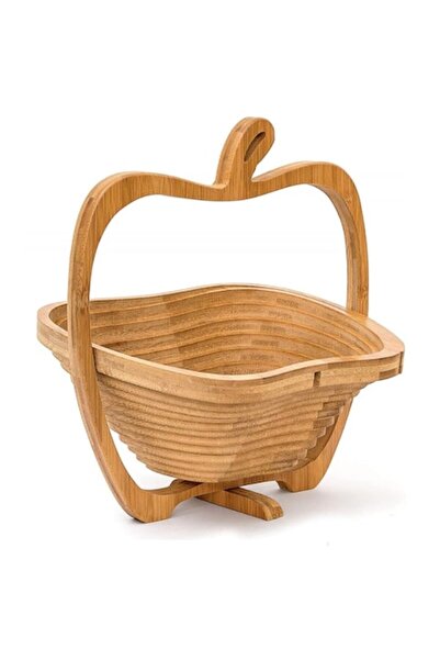 MANDU Folding apple-shaped bamboo fruit basket