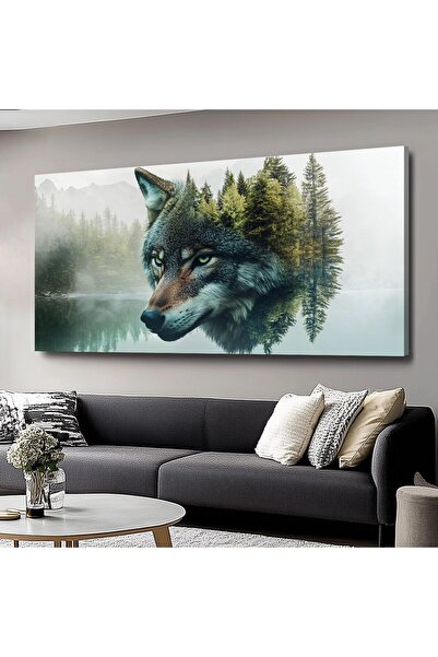 Emoda home Trove لوحة جدارية من قماش الذئب، مقاس 60×120 سم، لوحة فنية حديثة ل...