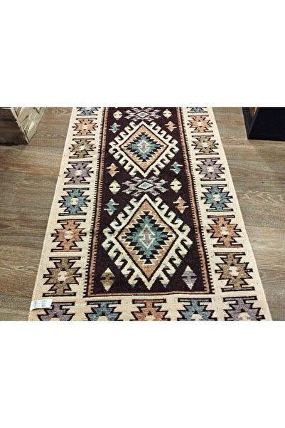 OEM Traditional rug, size 80 x 200 cm, brown and cream 003